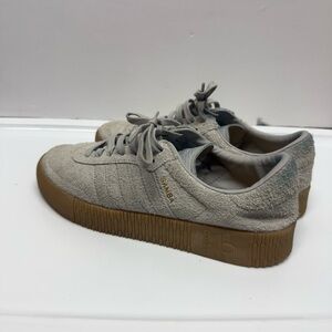 adidas Samba Platform Suede Sneakers in Beige with Gum Sole
